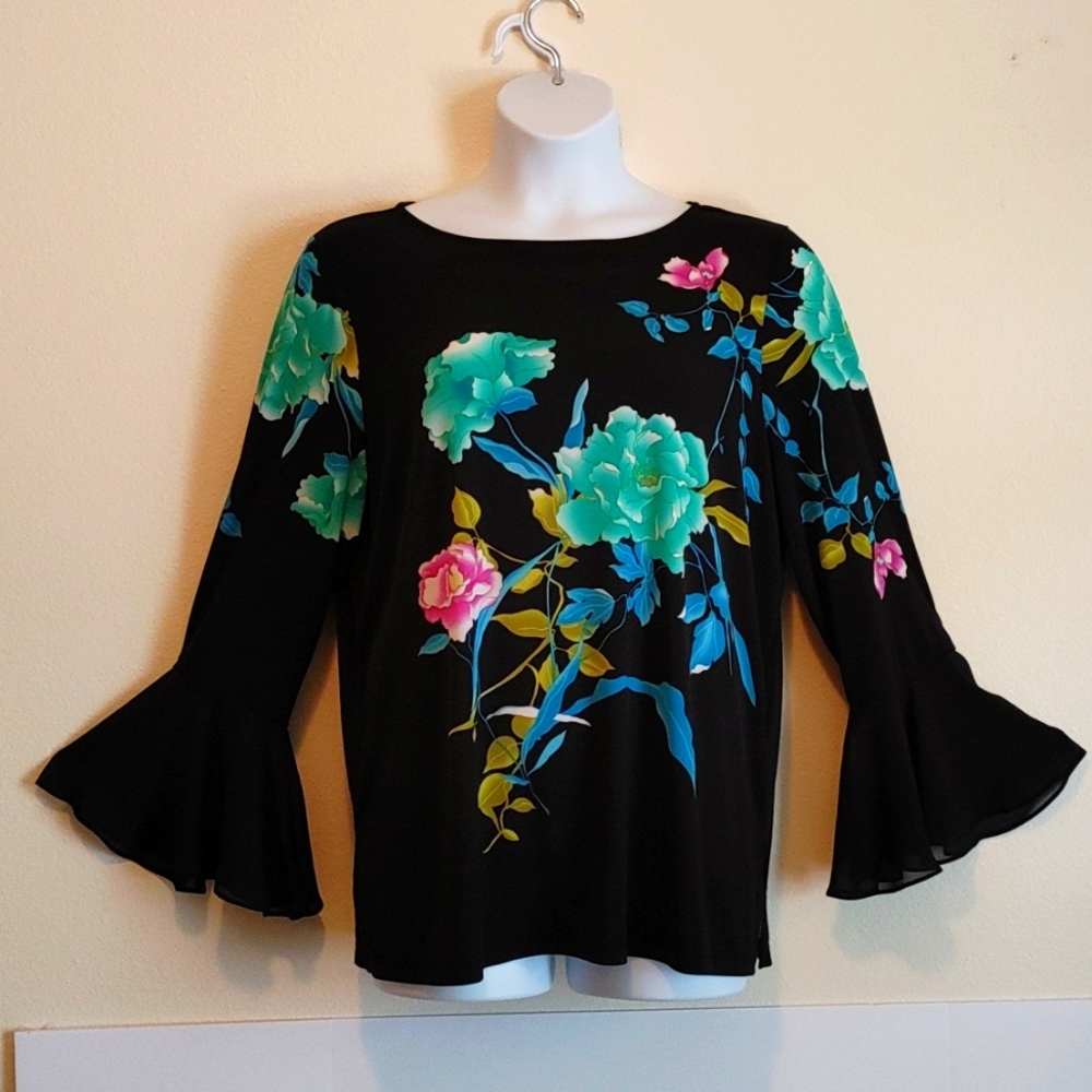 Susan Graver XL floral blouse
